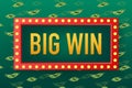 Big win casino banner. casino, Poker, slot, roulette or bone. Vector illustration. Royalty Free Stock Photo